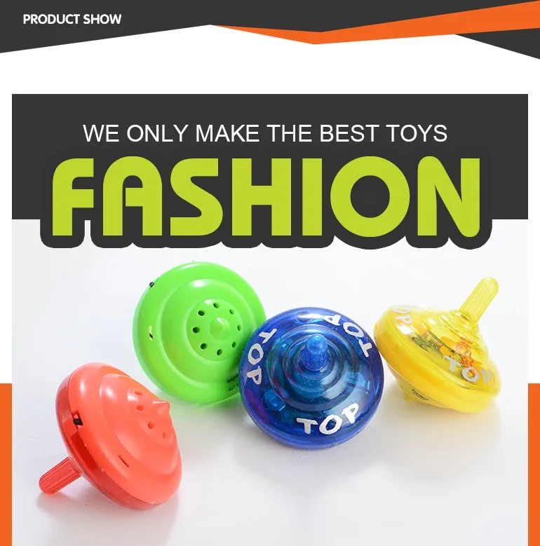 Guangdong Wholesale Plastic Mini Spinning Top With Light Music For