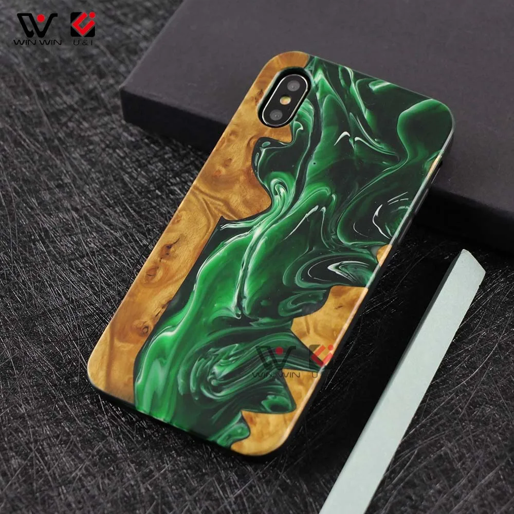 

2021 New Arrivals Real Wood Resin Cell Phone Accessories Case For iPhone X XR XS Max, Customised