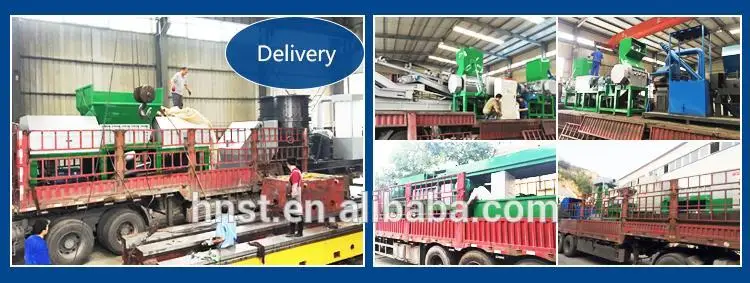 High efficiency waste tire crusher with long life