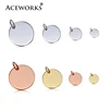 PT5201 Aceworks Wholesale 925 Sterling Silver Personalized Engraved Round Plate Tag Customize Pendant