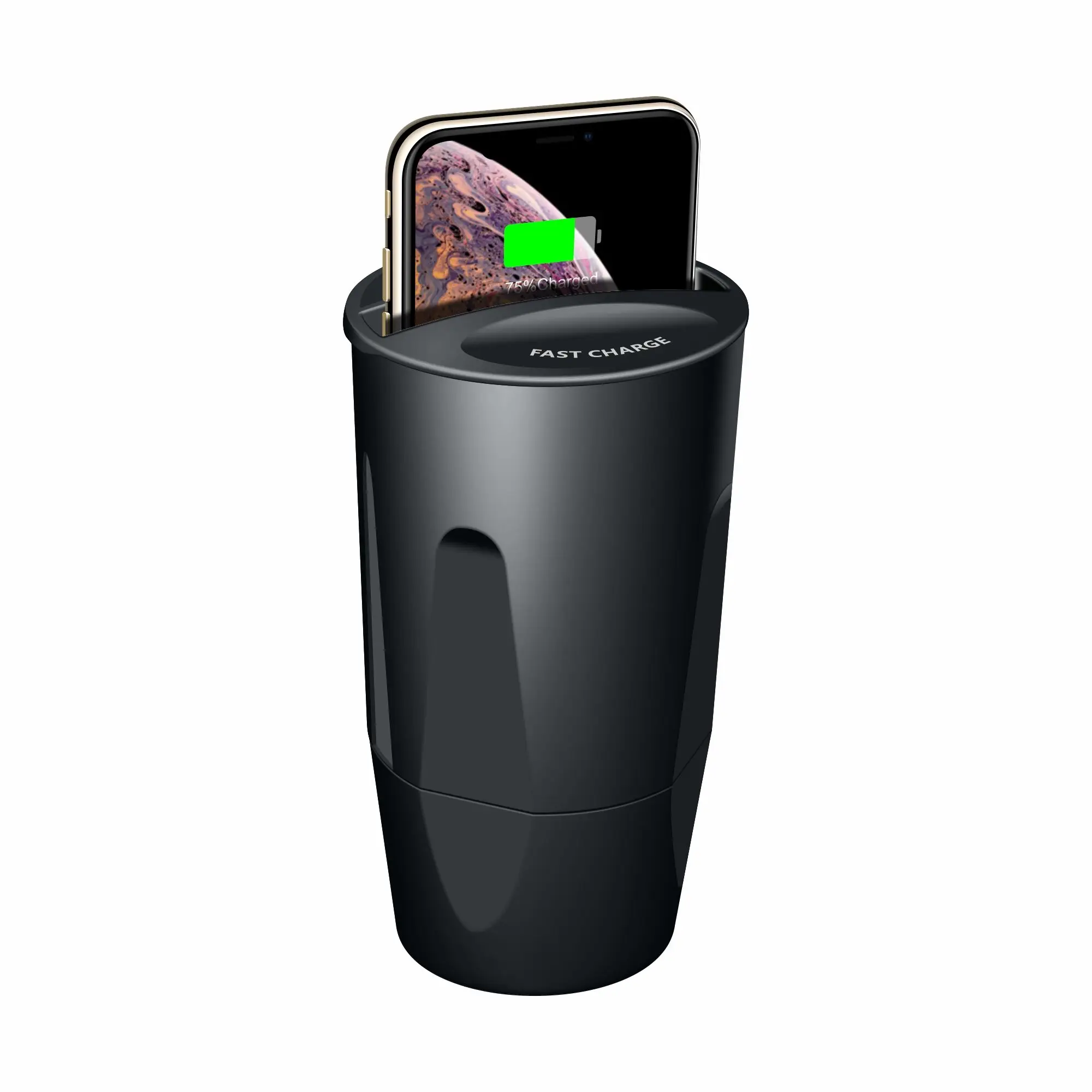 

10W Car Cup Wireless Charger with Phone Stand with 2.4A USB Car Charger
