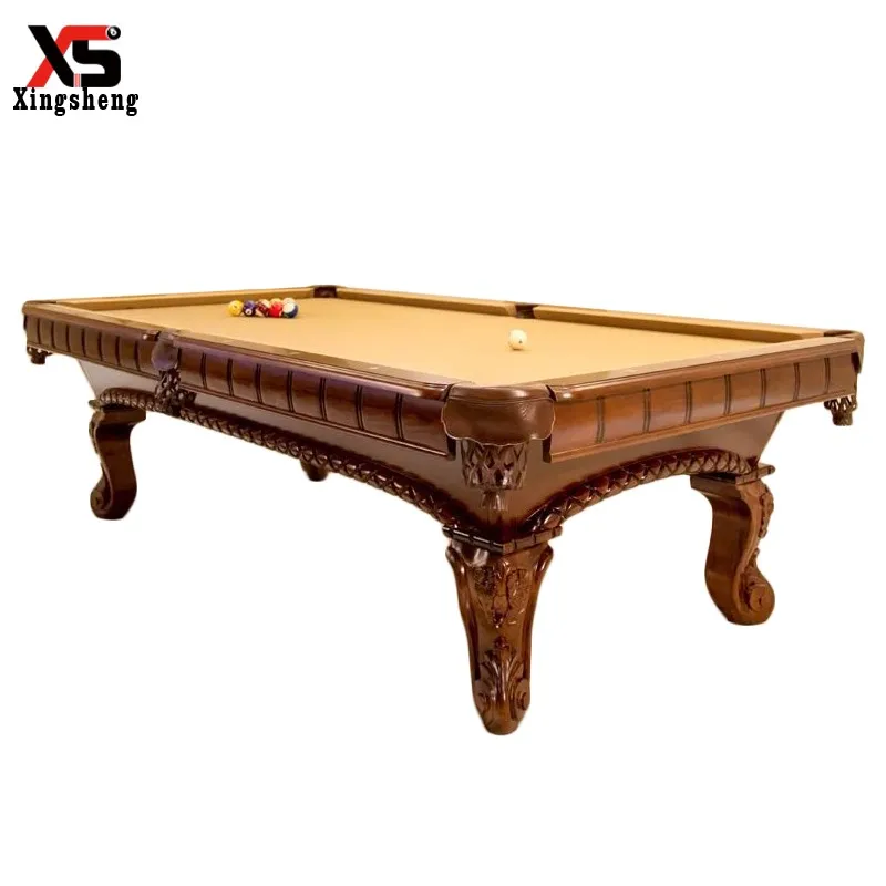 

Table tennis game standard billiard table hand carved wood end pool table 9ft