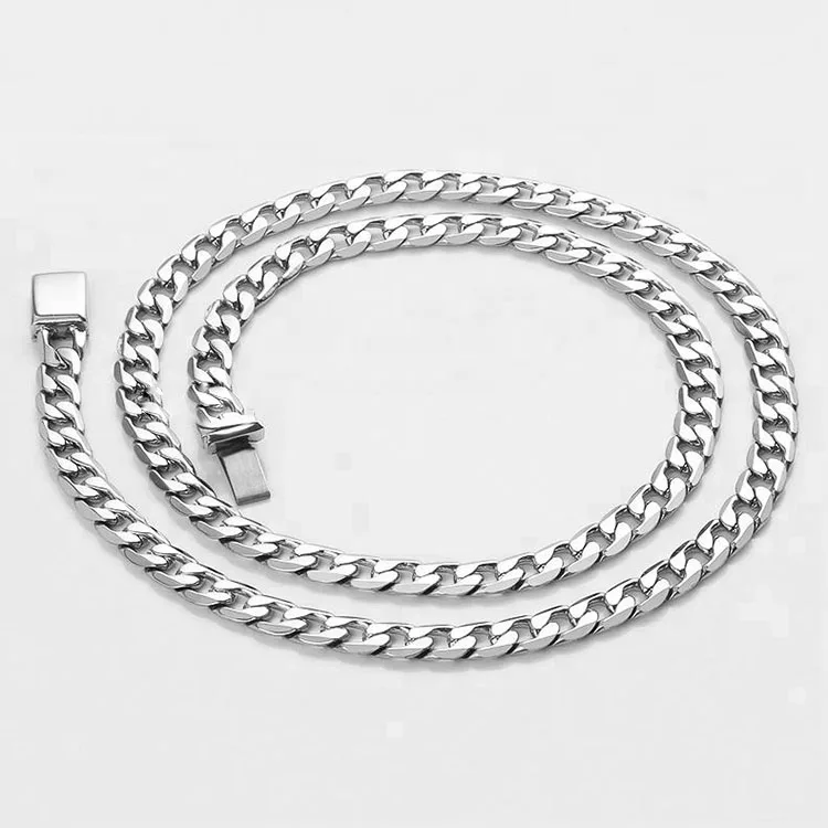 OUMI fashion jewelry Men's 316L Stainless Steel Figaro chain link necklace