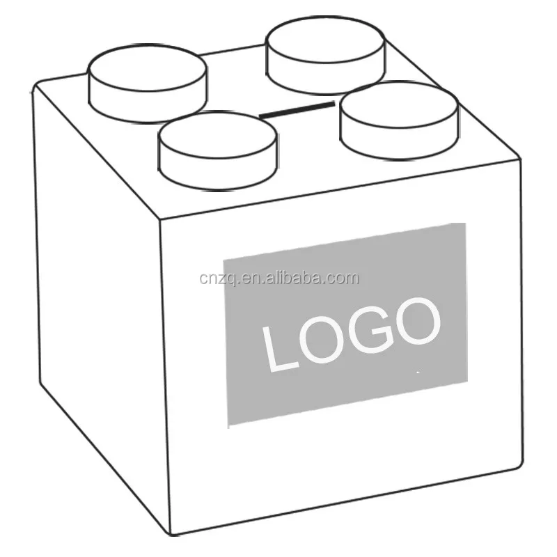 
LEGO 2x2 Brick Plastic Money Box Square Coin Bank 