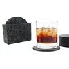 China manufacturer premium non-slip round 3mm thickness wool beer bottle felt wine coaster with holder