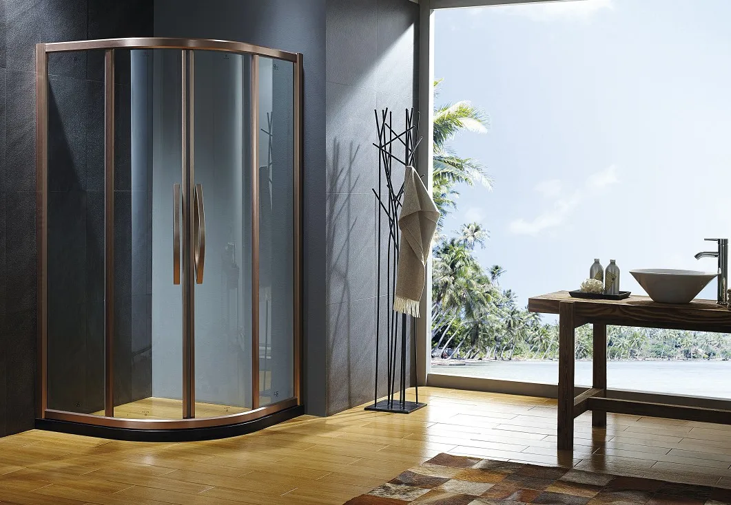 Luxury Rose Gold Aluminium Alloy Quadrant Shower Enclosure Buy