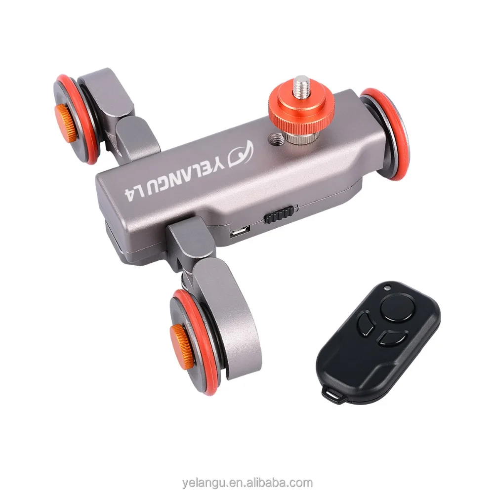 

YELANGU L4 dslr motorized slider for camera And Smartphone professional dolly, Silver + orange