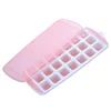 Silicone+ PP ice cube tray with Easy release Ice cube mold container with Lid