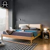 Hanm Solid Wooden Frame King Queen Size Bed Latest Double Bed Design
