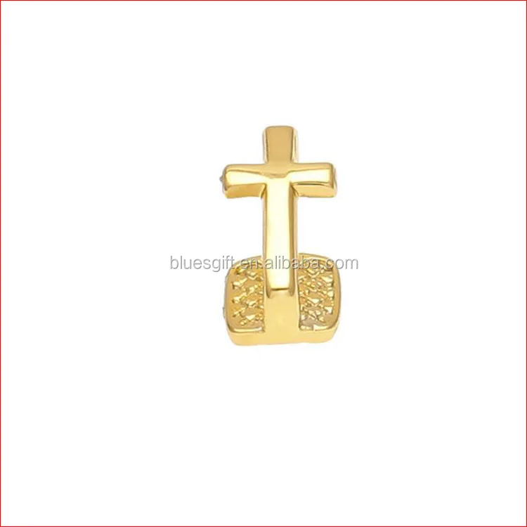 

Blues RTS Gold Plated One Tooth Hip Hop Cross Single Cap teeth grillz TG094-G1