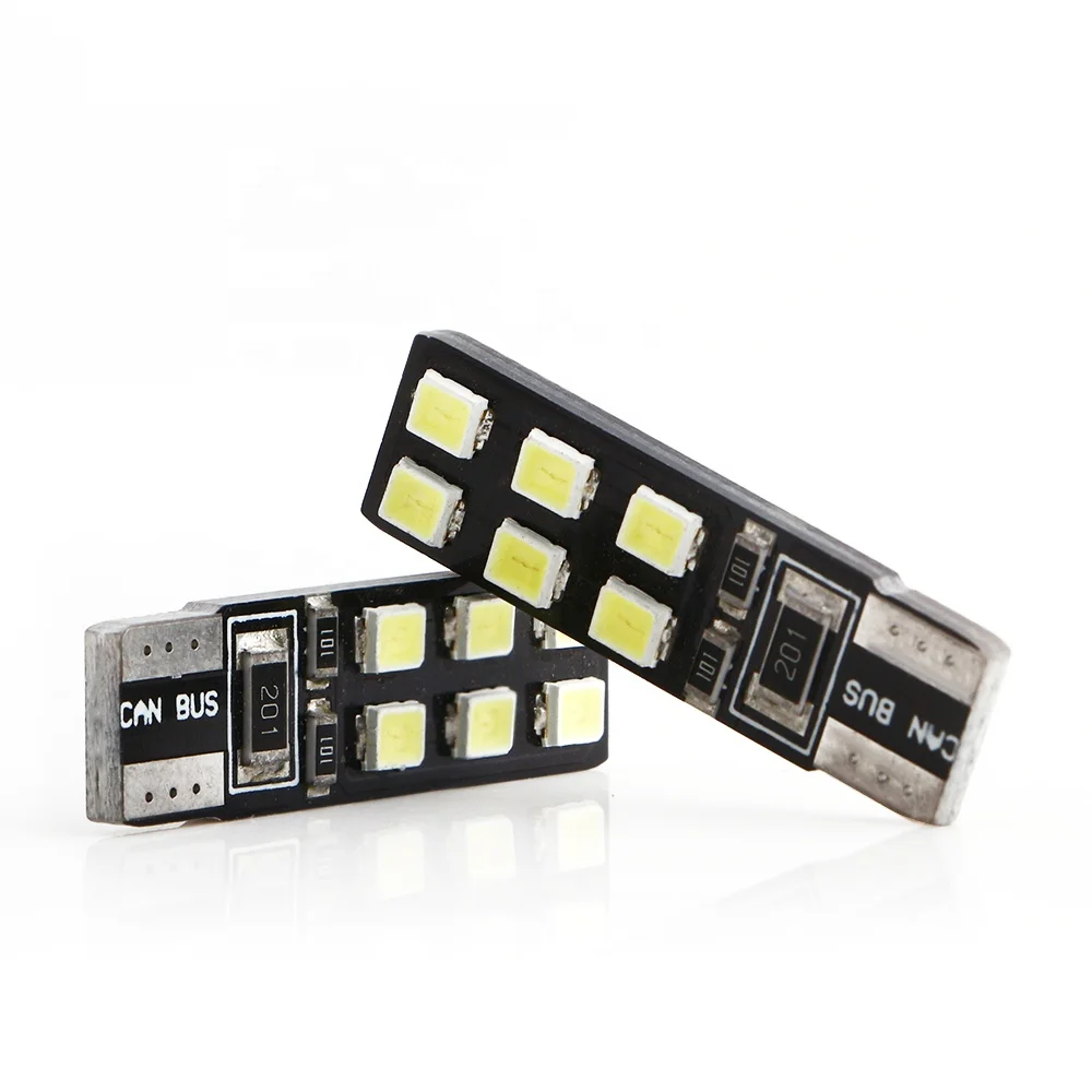 

12SMD T10 Led Auto Lamp White Blue Red Amber Ice Blue Led T10 Canbus interior light, Ice blue / white /blue /red/ amber