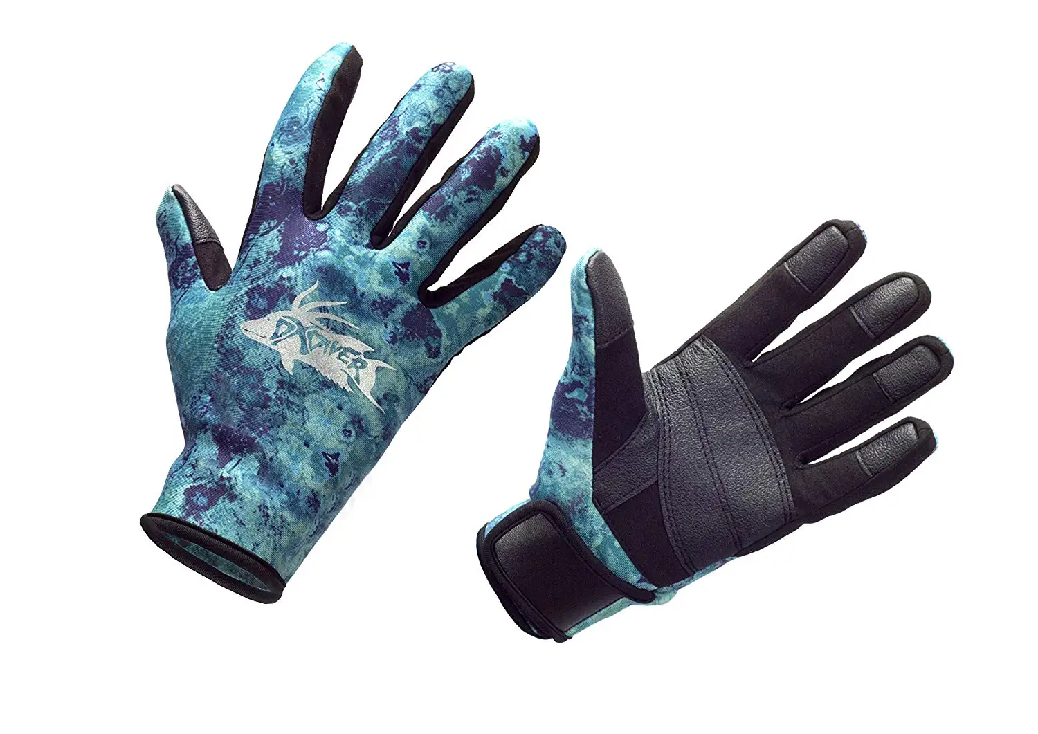 Mares 3mm Camo Blue 30 Scuba Diving Gloves Outdoor Recreation Sports