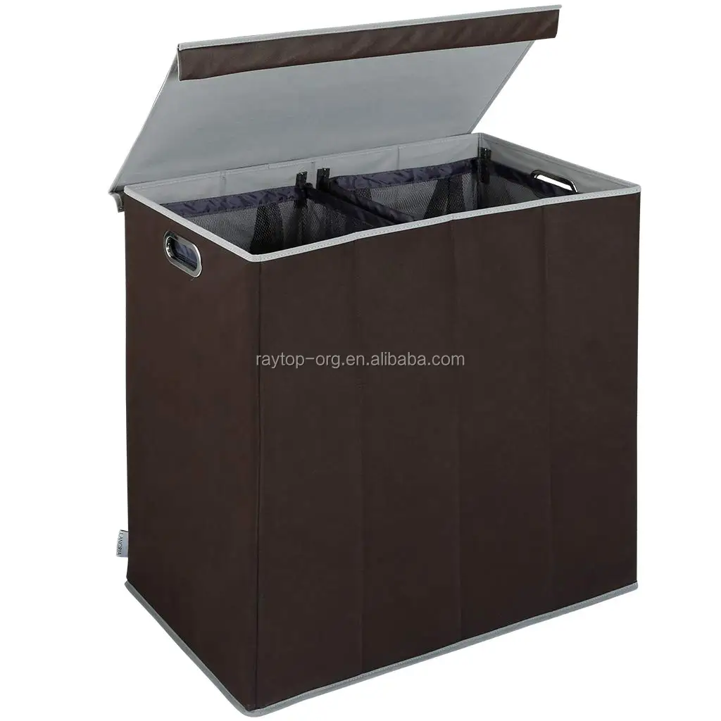 double laundry hamper with lid