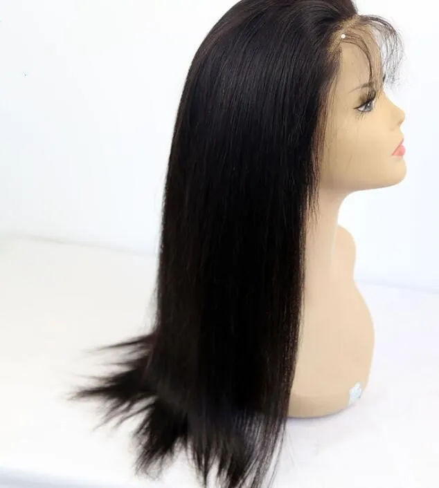 

Online buying straight long human hair front lace and full lace wig with baby hair natural hairline ,pre plucked Bleached Knots