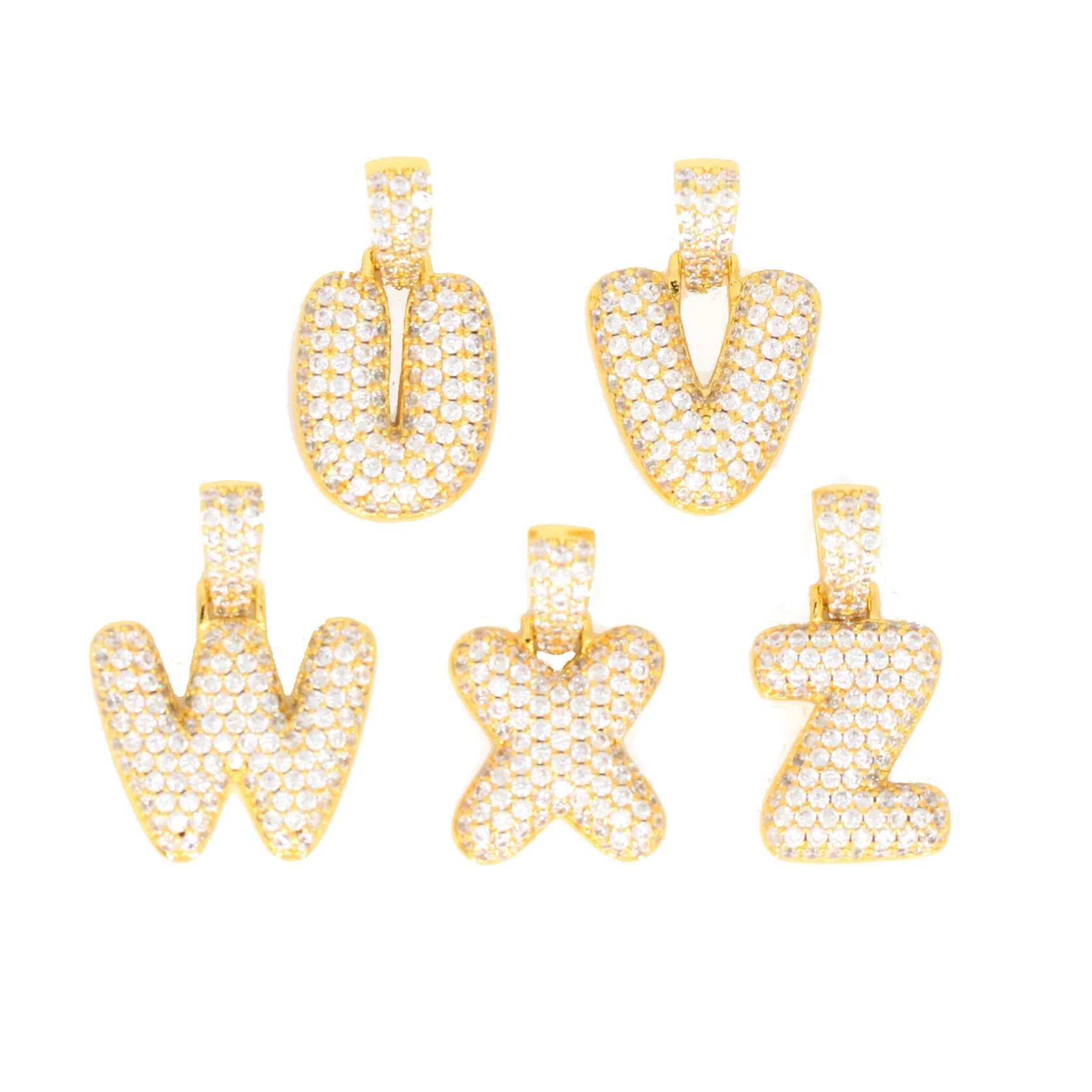 

Missjewelry High Quality Hip Hop Jewelry Custom Bubble Letter Pendant Az Alphabet Pendant