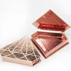 Diamond shape eyelashes box packing rose gold custom make your own 25mm eyelash box
