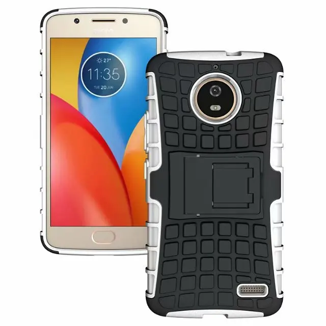 shockproof TPU+PC 2in1 tire pattern bracket cover phone case For Motorola Moto E4