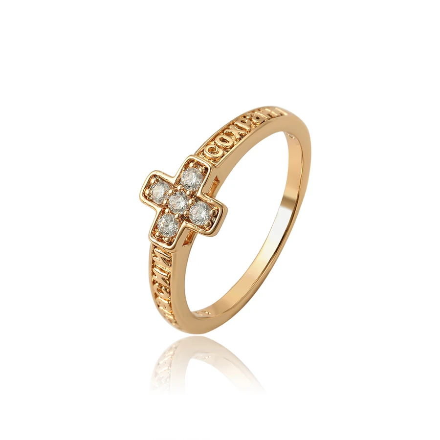 

15734-Xuping vogue cross symbol 18K gold plated christianity finger ring
