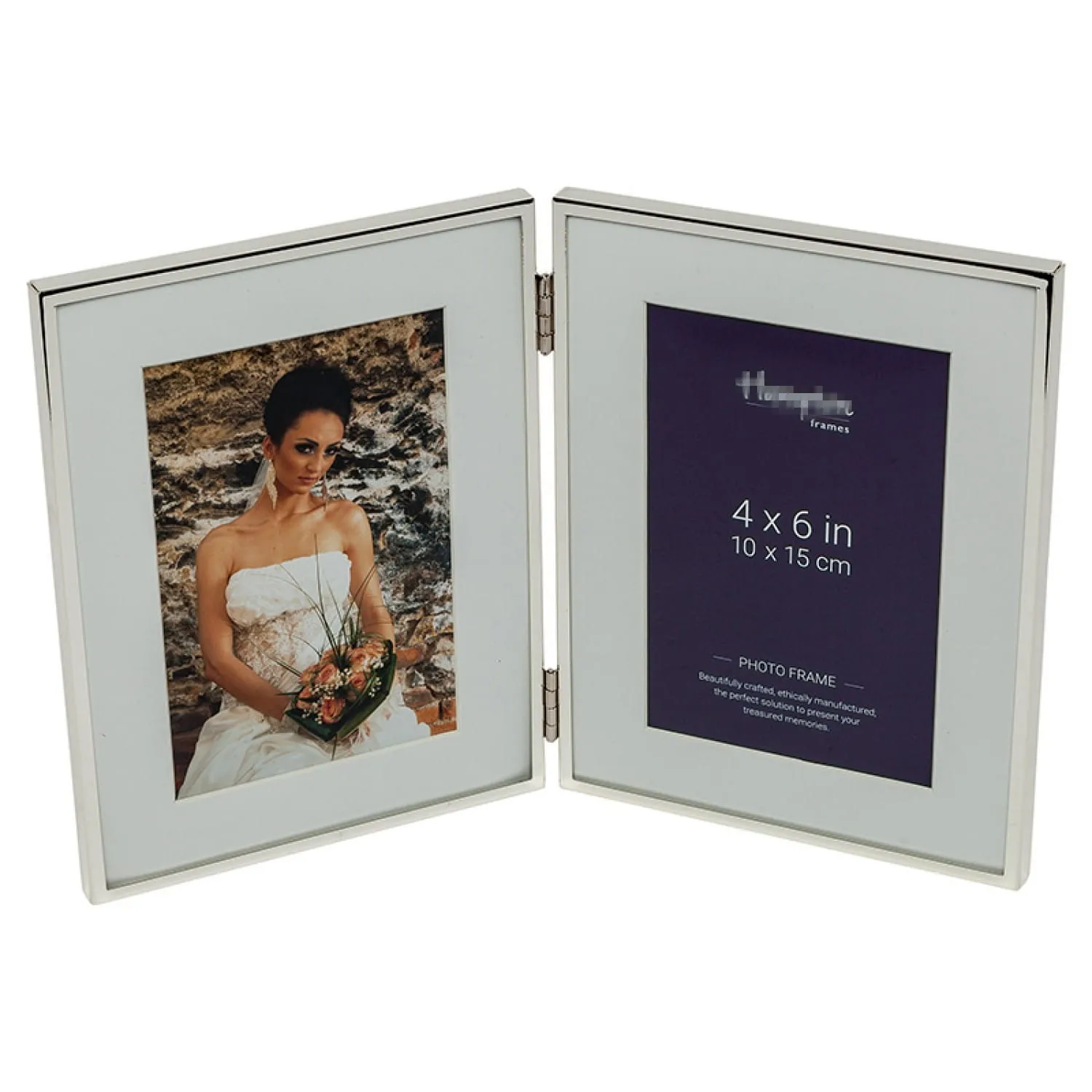 Double Hinged Stainless Steel Silver Plated Picture Frames Photo Frame ...