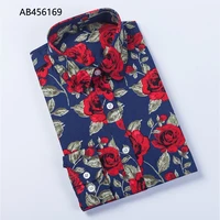 

New arrival 100% cotton blouse floral office lady shirt flower printing blouse shirt woman AB456169