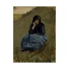 Anna Ancher Giclee Canvas Print Paintings Poster Reproduction(Seated Woman From Skagen Figure Study For A Field Sermon) #XFB