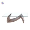 Living room furniture MDF wooden tea table with glass top tempered glass design table glass coffee table wood