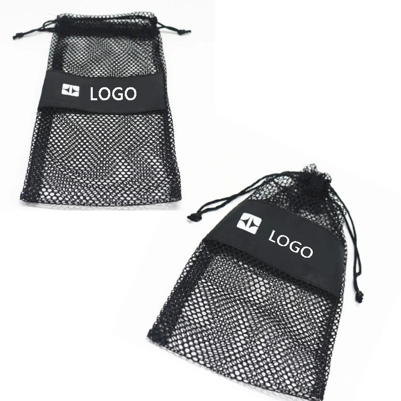 drawstring mesh bag Eco Friendly Organic Reusable Vegetable Small Produce Dropship Beach Toy Canva Black Cotton Mesh Bag