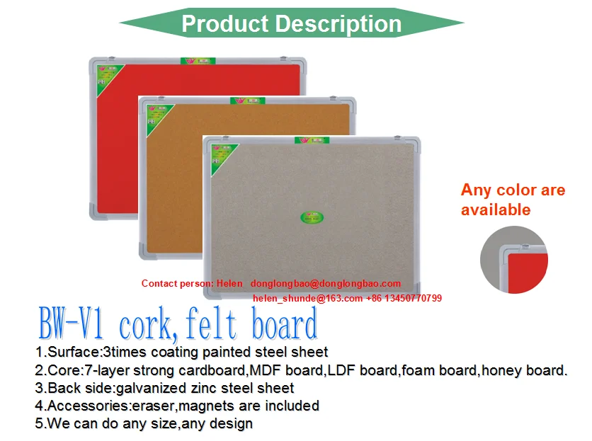 Wholesale Cork Board Size Notice Board Price Decoration With