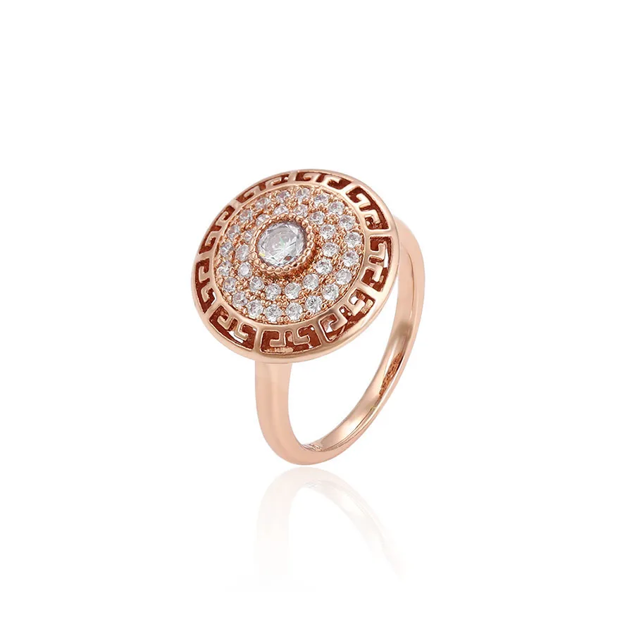 

15573xuping engagement rose gold plated color diamond elegant shape design ring women
