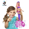 Plastic pull line mermaid dolls soap bubble toys for girls
