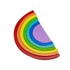 Wooden Rainbow Stacking Nesting Puzzle Blocks Stacker Learning Game Geometry Building Blocks