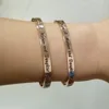 New arrivals wholesale rose gold message stamped cuff bangle bracelet designs