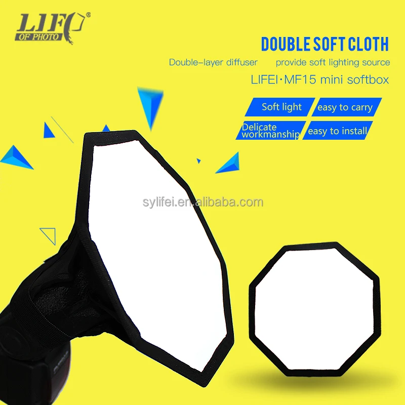 
MF15 Professional photographic accessary Mini Octa Softbox for Camera Speedlite/Flash 