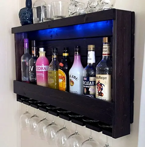 

Rustic Wine Rack with Lights, Customized color
