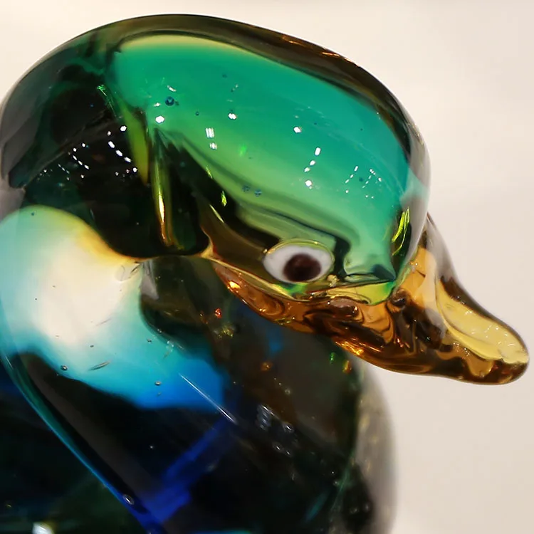 
blue Glass duck for home Decoration 