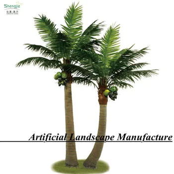 Indoor Small Coconut Combine Coconut Trees Plastic Decorative