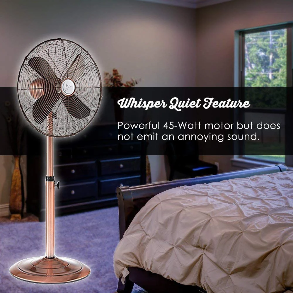 12inch Oscillating Standing Floor Fan Whisper Quiet Cooling Pedestal