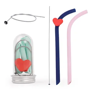 Image of New Product Ideas Party Drinking Compostable Reusable Collapsible Foldable Silicone Straw