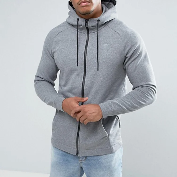 

high quality athletic slim fit cotton workout hoodie fitted mens Streetwear Hoodie zip up custom mens gym hoodie, N/a