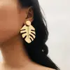 Latest Design Fashionable Leaf Earrings Women Girls Gold Stud Designs Party Earrings