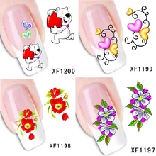 DIY art water transfer Nail Stickers beauty flowers for wedding decals for party decoracion unas reine