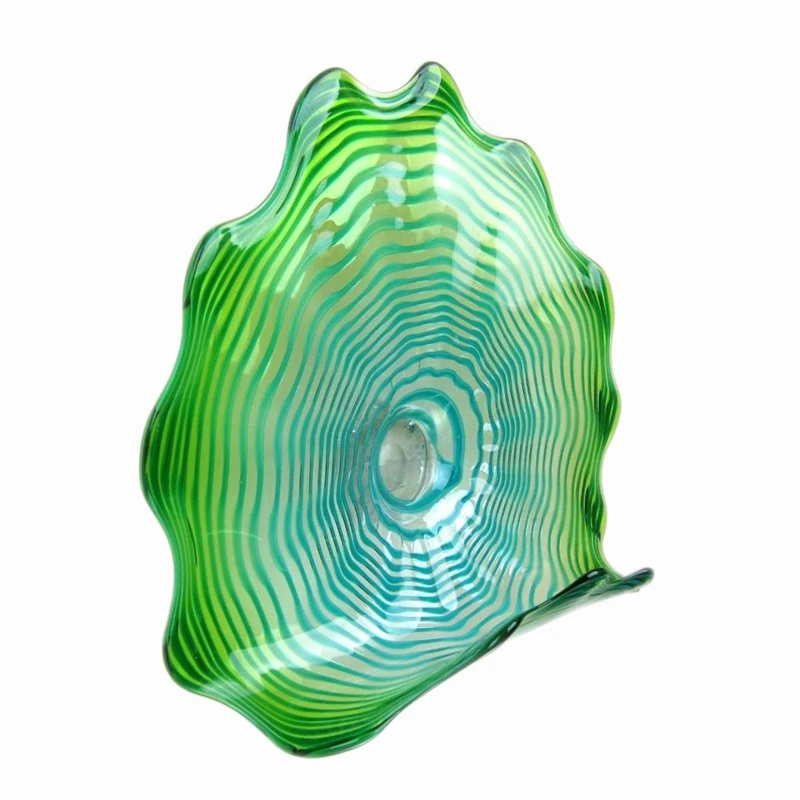 

Murano Glass Hanging Plates Wall Art green color Hand Blown Murano Glass Elegant Tiffany Stained light for home and hotel, Customized