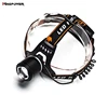Outdoor zoom led headlamp, xml-1-t6 Torch multi-purpose rechargeable head 2*18650 led flashlight