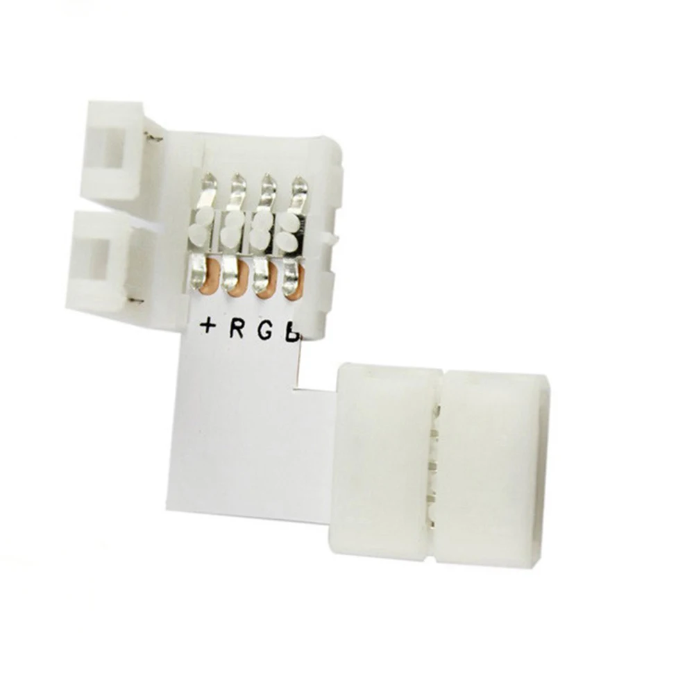 2pin 3pin 4 pin 8mm 10mm L Shape LED Connector For connecting corner right angle 3528 2811 2812 5050 RGB LED Strip