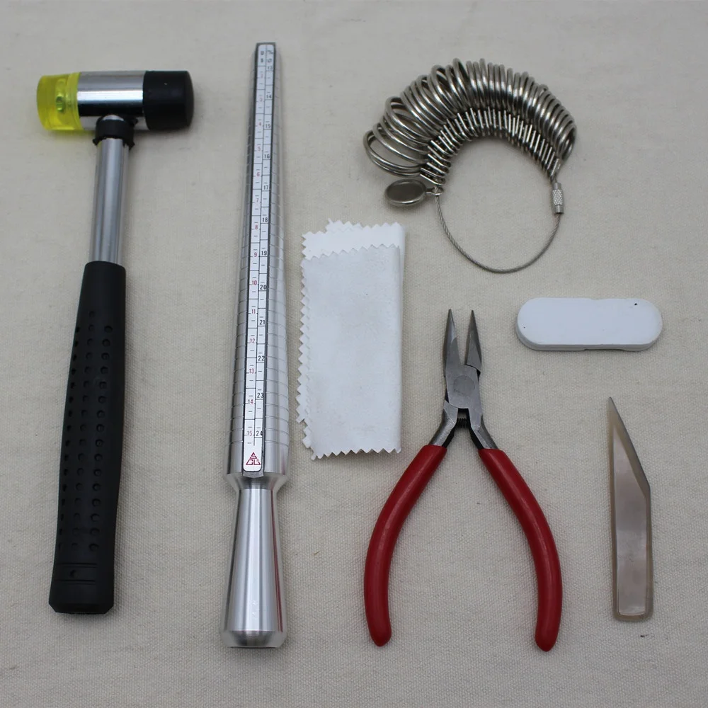 

Jewelry Tool Sets with ring sizer mandrel and jewelry polishing cloth