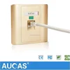 Aucas Wall Mount Plate RJ45 Data Cabling Keystone Jack Faceplates Cat5e Cat6 Face Plate Golden Color