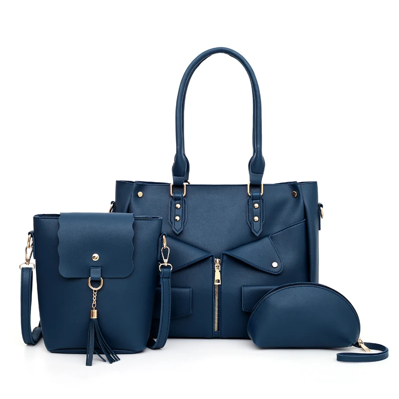 

2019 Woman Handbag coat Bag 3 in 1 Set Bag with Tassel