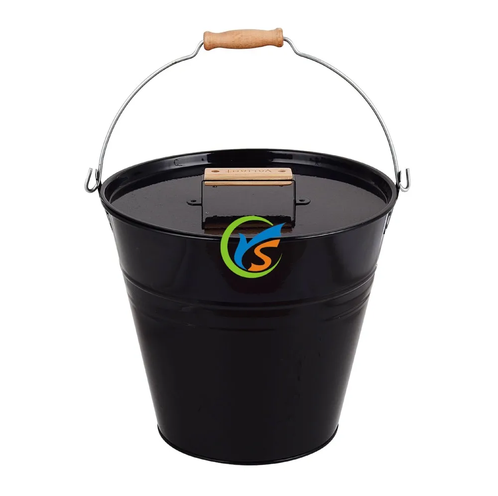 Black Fireplace Metal Coal Bucket With Lid Buy Coal Bucket,Black