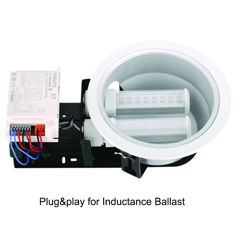 
7W 85-135V PLC Replacement E27/E26 Base LED Lamp Bulb Replace 2U Fluorescent Lamp LED Plug-in Light With Milky Cover 