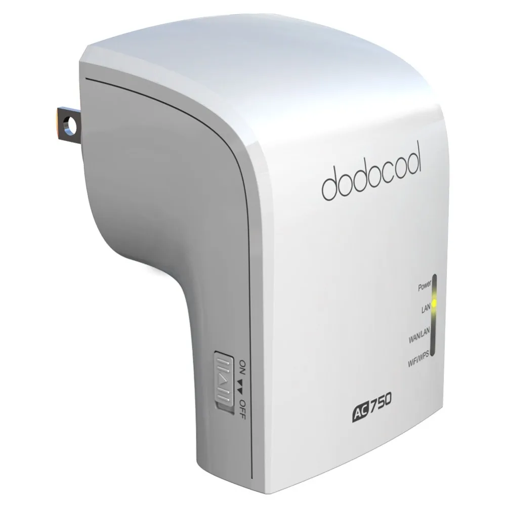 Dodocool AC750 Dual Band Wireless Wi-Fi AP / Repeater / Router Simultaneous 2.4GHz 300Mbps and 5GHz 433Mbps US Plug